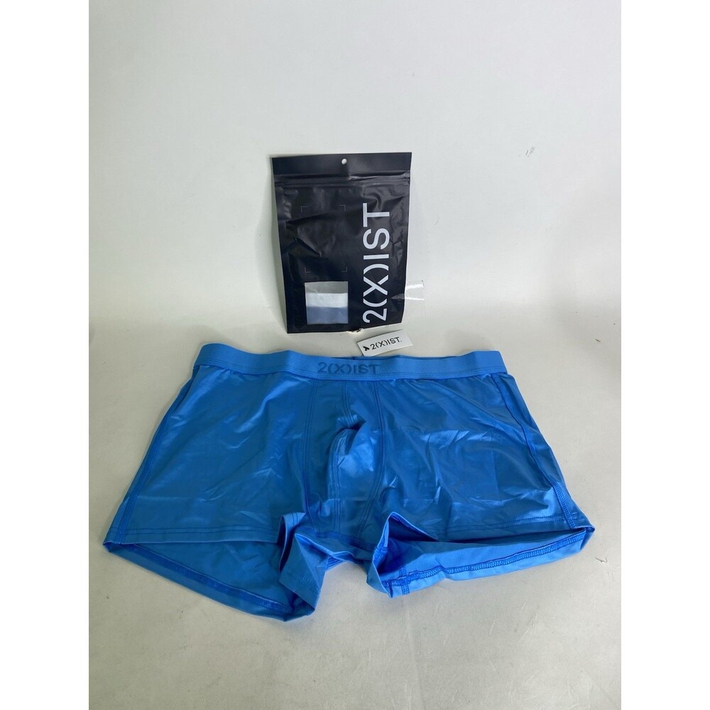 2xist Sexy Sliq Ultra Low Rise Trunk Boxer Malibu Blue Mens Size M